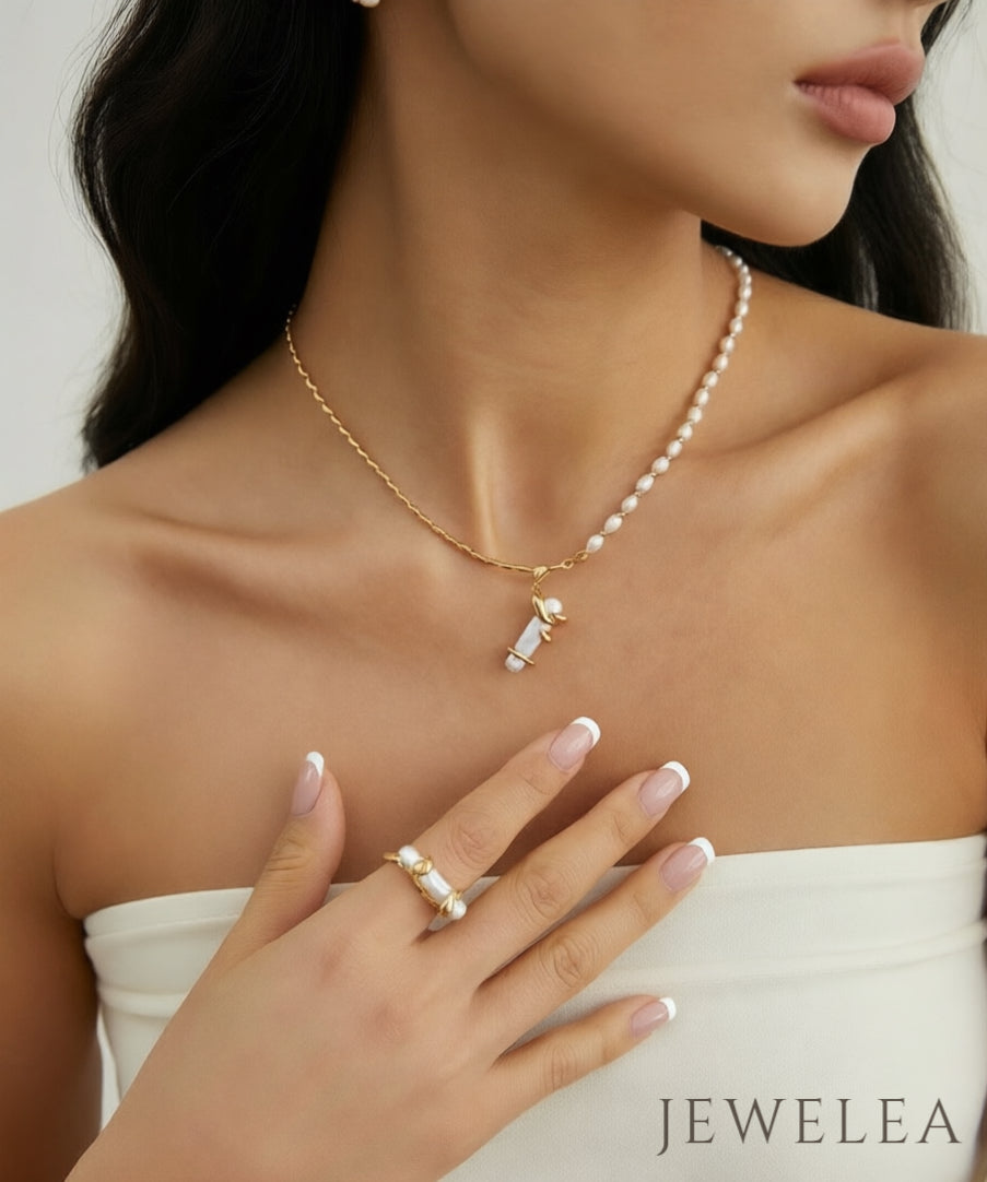 Collier S925 liquide baroque