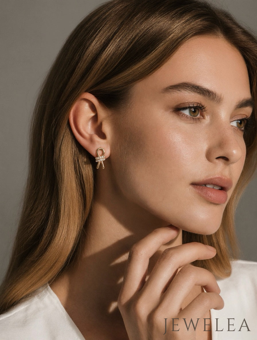 S925 The Intertwined Ribbon Studs Earrings