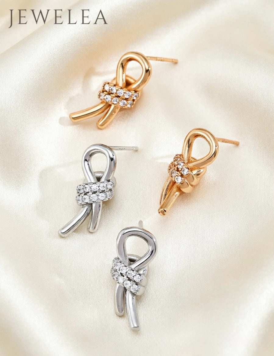 S925 The Intertwined Ribbon Studs Earrings