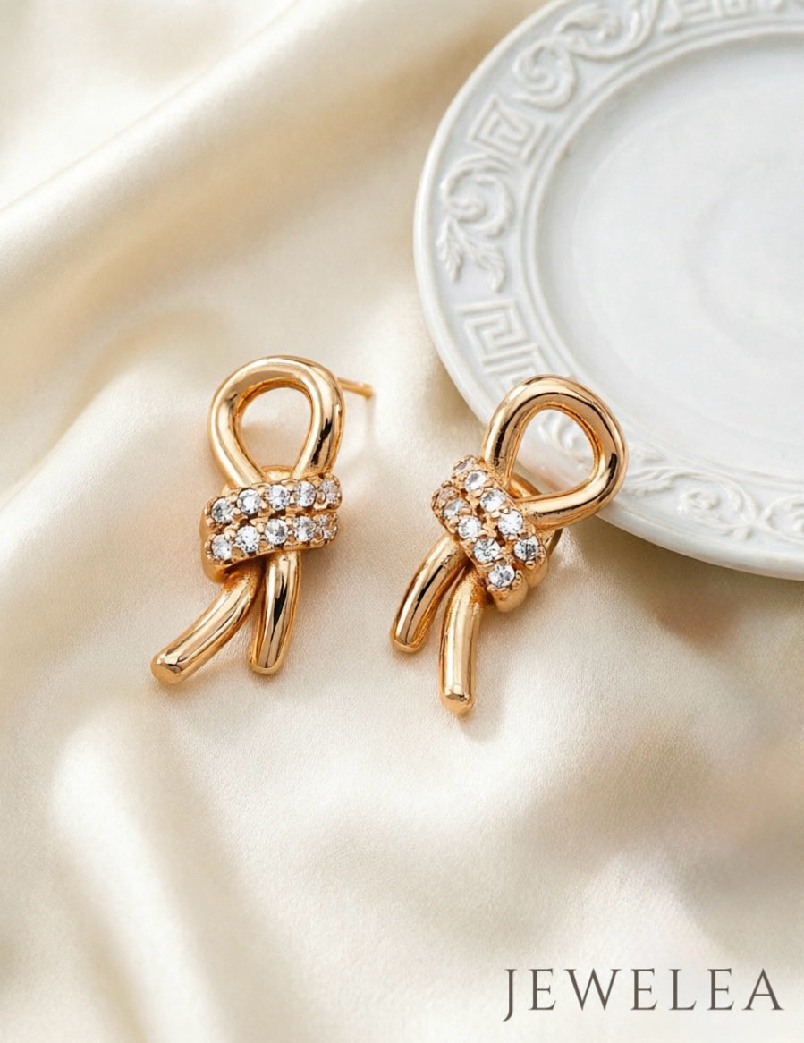 S925 The Intertwined Ribbon Studs Earrings