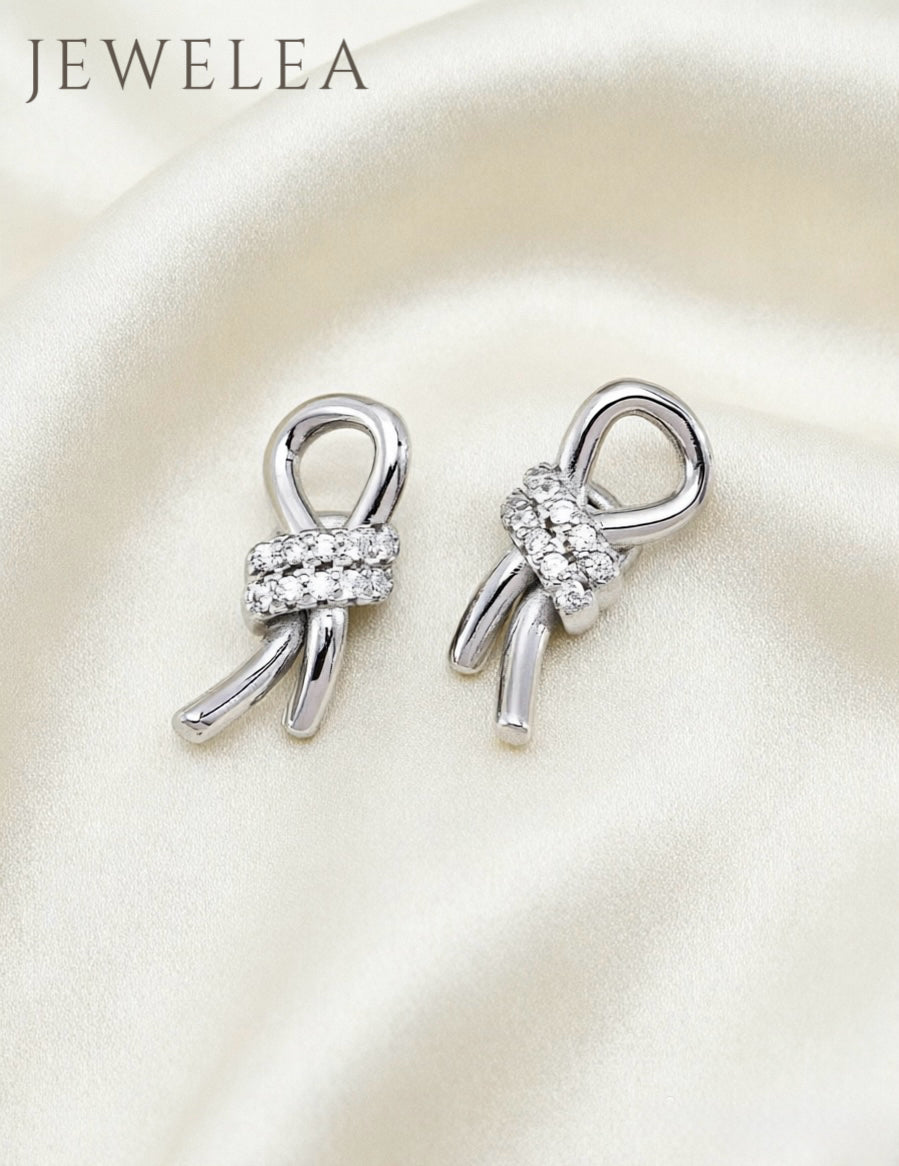 S925 The Intertwined Ribbon Studs Earrings