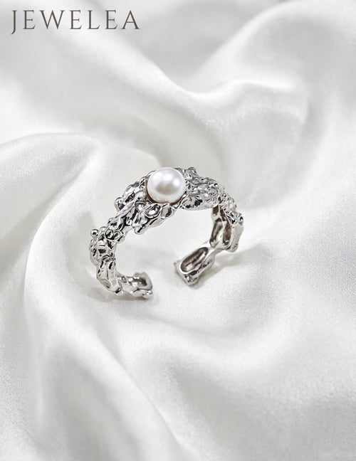 S925 Hand-Sculpted (The Molten Lava & Pearl Ring)