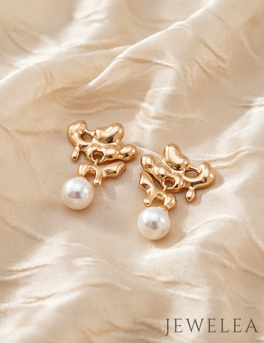 S925 The Molten Lava Pearl Earrings