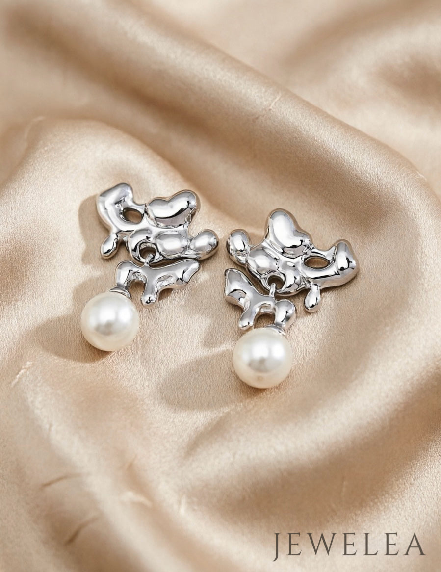 S925 The Molten Lava Pearl Earrings