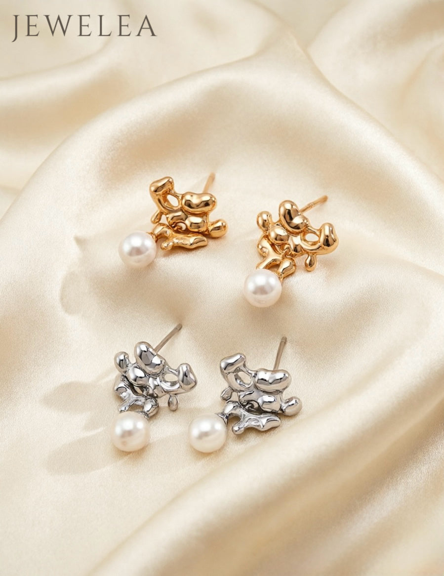 S925 The Molten Lava Pearl Earrings