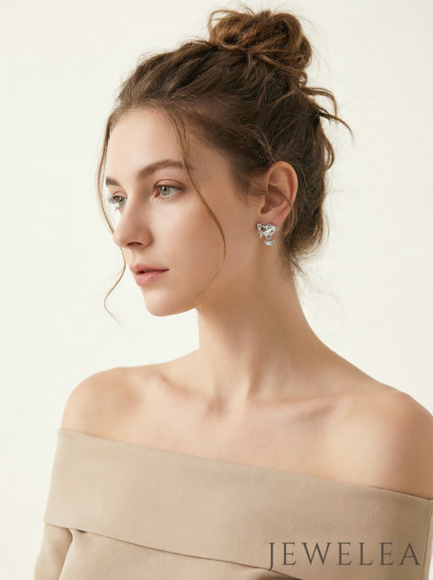 S925 Pure Molten Lava Studs Earrings