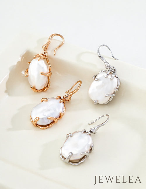 S925 "Abundance Entwined" Baroque Pearl Earrings