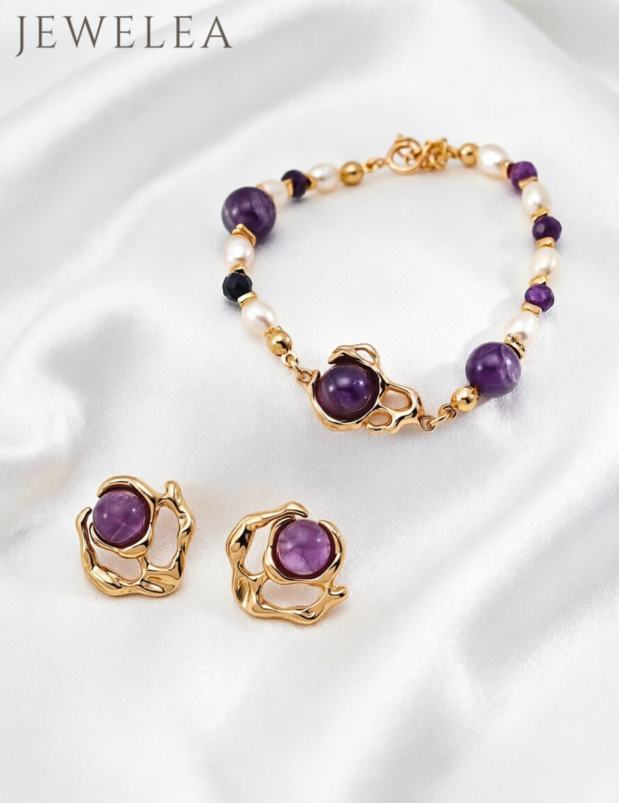 S925 The Molten Violet Crown Amethyst Strand Bracelet