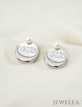S925 "Brave Valor" Molten Double-Disc Pearl Earrings