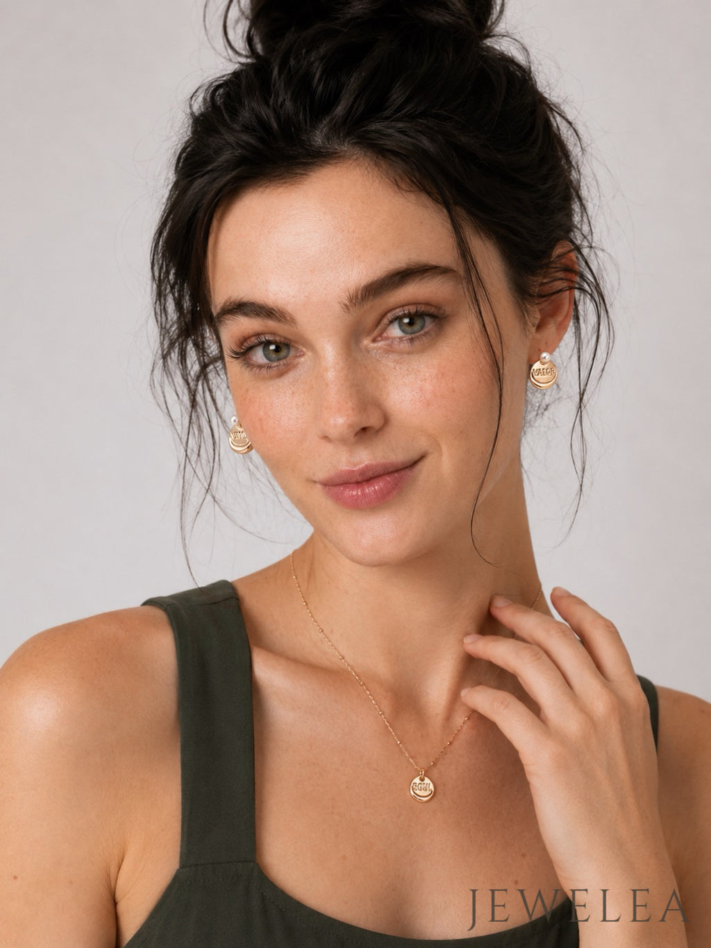 S925 "Brave Valor" Molten Double-Disc Pearl Earrings