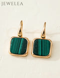 S925 The Velvet Canvas Malachite Hook Earrings
