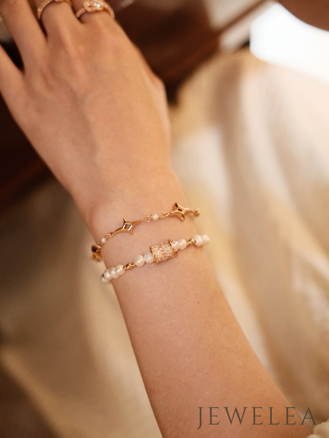 S925 The Polaris Ray Pearl Bracelet