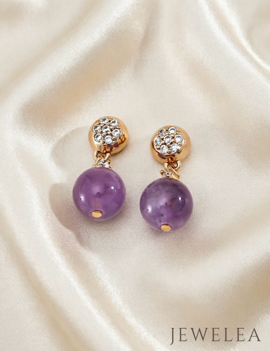 S925 The Radiant Corona Amethyst Studs